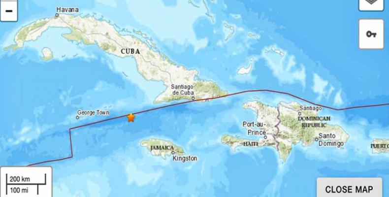 El sismo ocurrió en el mar a las 14:10, hora local, a 123 kilómetros al oeste de Cabo Cruz. Foto: PL