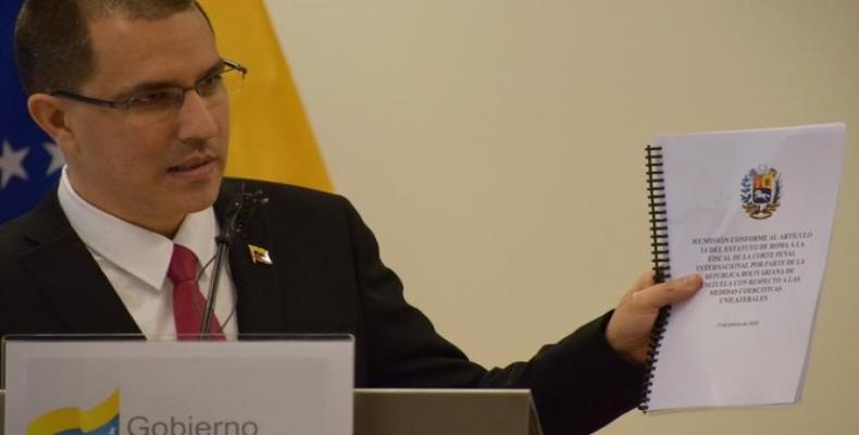 Venezuela’s Foreign Minister Jorge Arreaza at the International Criminal Court, the Hague, Netherlands, Feb. 13, 2020  (Photo: Twitter/ @Punto_deCorte)