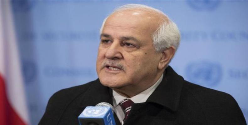 Palestinian UN Ambassador Riyad Mansour