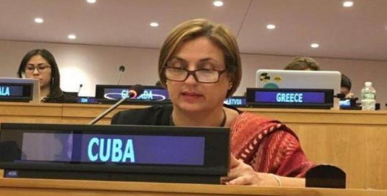 Cúe Delgado enumeró varios de los efectos perjudiciales de la ocupación israelí. Foto tomada de Cubaminrex