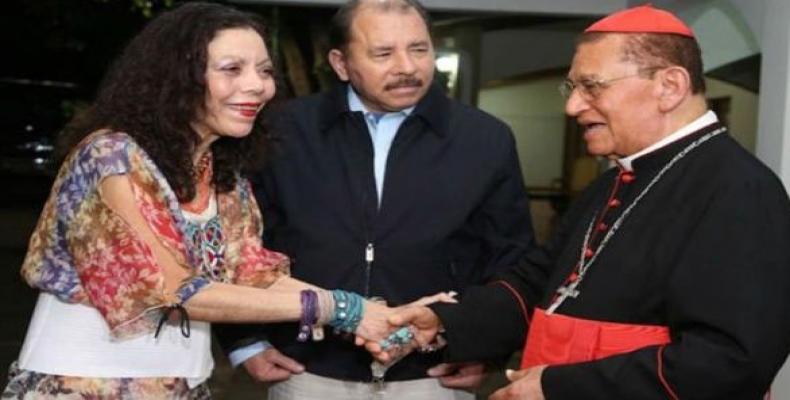 Rosario Murillo, Daniel Ortega y cardenal Obando