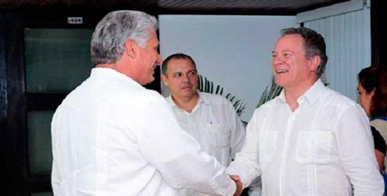 Le président cubain, Miguel Díaz-Canel s'est entretenu à La Havane avec David Beasley en septembre 2017.