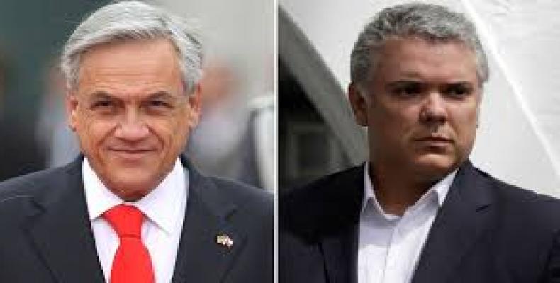 Sebastián Piñera e Iván Duque. Foto/Infobae