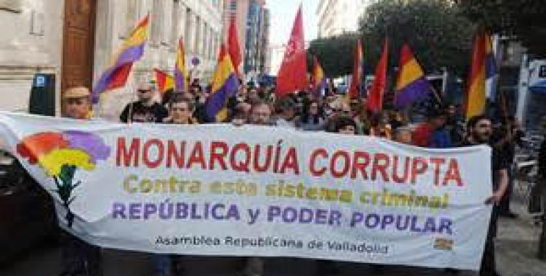 Protestas en España en contra de la monarquía