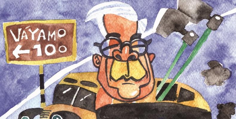 Rafael Guas Inclán fue el hombre que más duelos despidió en la Cuba republicana. Ilustración: LAZ