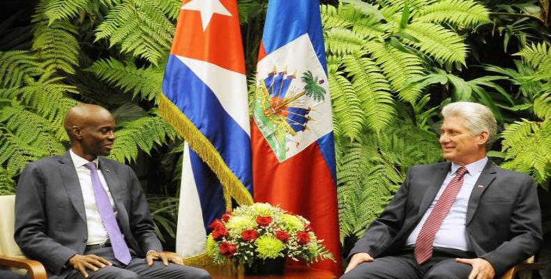 Presidentes de Cuba y Haiti, Miguel Díaz-Canel y Jovenel Moïse respectivamente. Foto/ Archivo