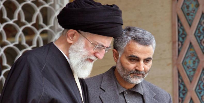 Leader of the Islamic Revolution Ayatollah Khamenei speaks to Gen. Qassem Soleimani in this file photo.
