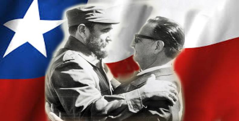 Salvador Allende y Fidel Castro