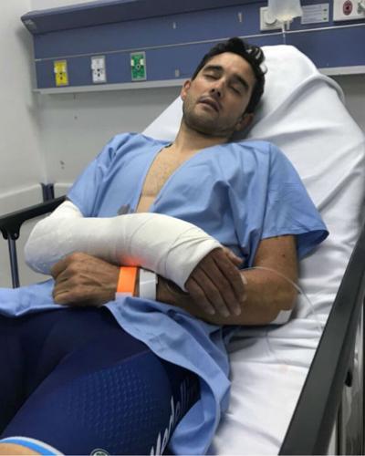 Opéré d'une double fracture au poignet droit et souffrant d'une fracture à une côte Oscar Sevilla a d'ores et déjà quitté l'hôpital. Photo Prensa Latina.