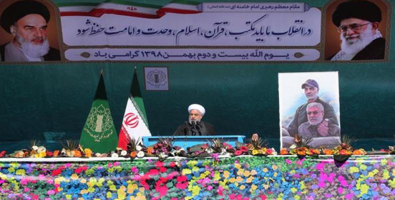 Rouhani at ceremony celebrating the 41th anniversary of the Islamic Revolution in the capital Tehran. (Photo: President.ir)