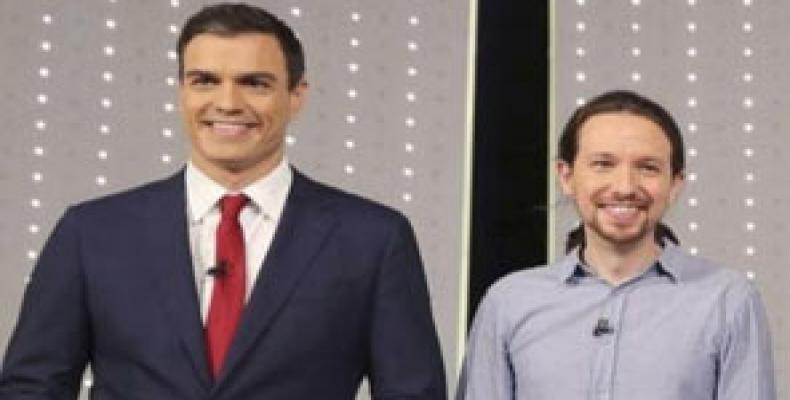 Sánchez e Iglesias, líderes del Psoe y Podemos