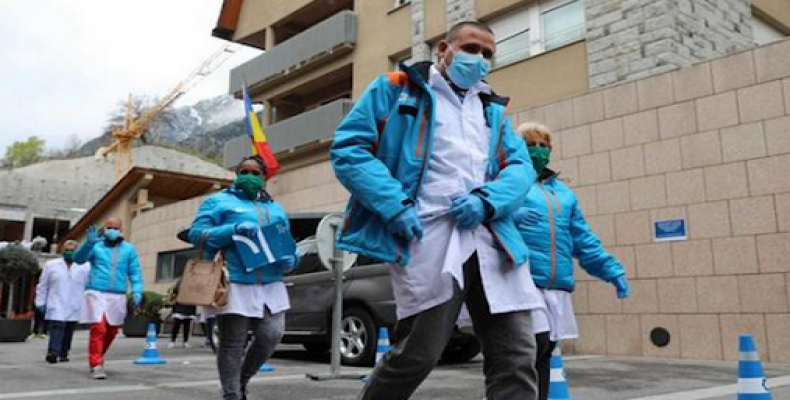 Medicos cubanos en Andorra. Marzo 2020. Foto/Cubadebate