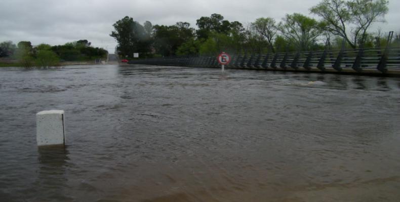 Desborde del río Santa Lucía Chico en Florida.