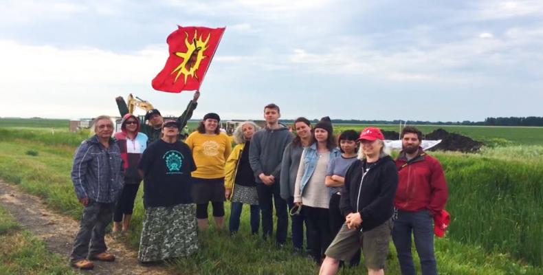 Indigenous camp on Canada-U.S. border takes aim at “Line 3” pipeline.  Photo: AFP