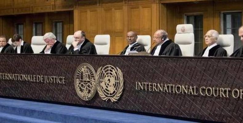 A general view of the International Court of Justice (ICJ) hearing in The Hague, the Netherlands, on October 1, 2018.   Photo: AFP