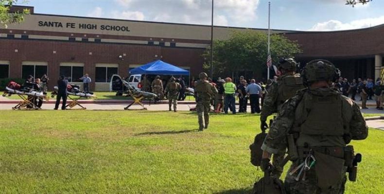 At least 10 people have been reported dead in a shooting at a Texas high school.  Photo: AP