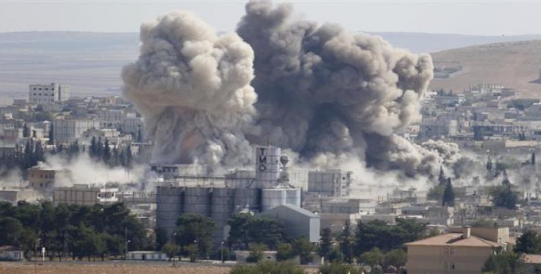 U.S. air strike on Syria.  Photo: AFP