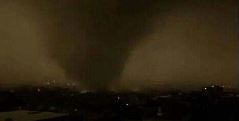 Image of the tornado as posted on Twitter by witnesses