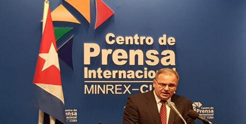 Eugenio Martinez sepaks to the press in Havana, February 12, 2019