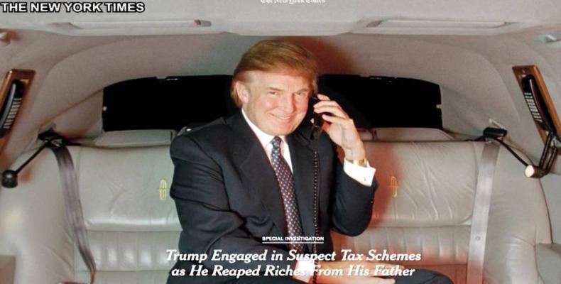 New York Times reveals Trump's wealth comes from fraud.  Photo: New York Times