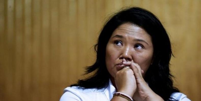 Keiko Fujimori of the Fuerza Popular (Popular Force) party attends an election rally in Lima.  Photo: teleSUR