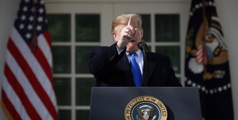 Donald Trump faces legal and political challenges after declaring national emergency.  Photo: AP