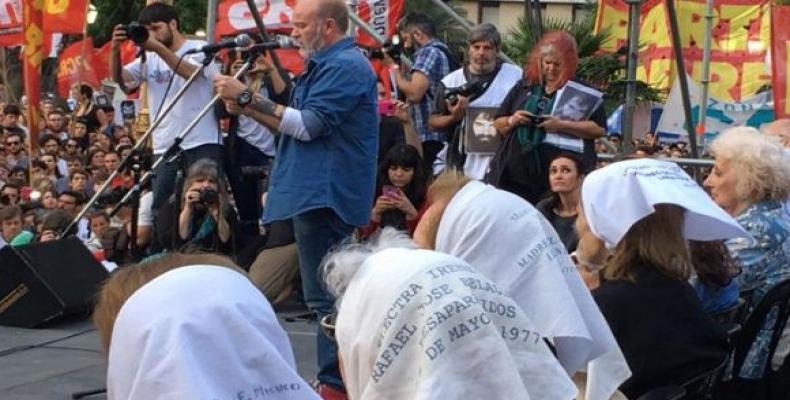 Hermando de Maldonado en acto celebrado en la Plaza de Mayo