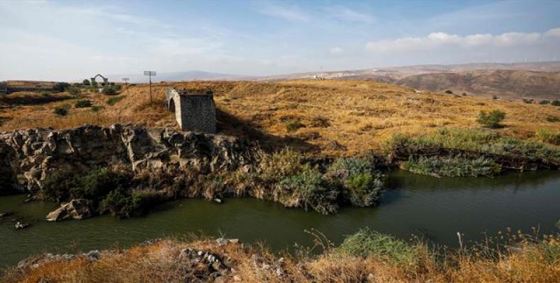 Israeli side of border at the Jordan Valley site of Naharayim, leased to Israel as part of the Israel-Jordan peace treaty. (Photoz: AFP)