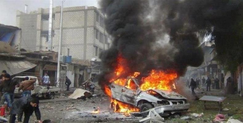 File photo shows the aftermath of a car bomb attack in Mosul, Iraq, on April 16, 2018.   Photo: Reuters