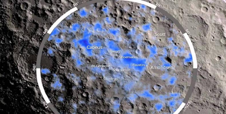 Por primera vez, los científicos han encontrado pruebas definitivas sobre la existencia de agua congelada en la superficie lunar.Foto:Internet.