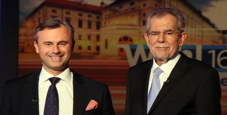 De izquiera a derecha Norbert Hofer y Alexander Van der Bellen. Foto/lavanguaria.com