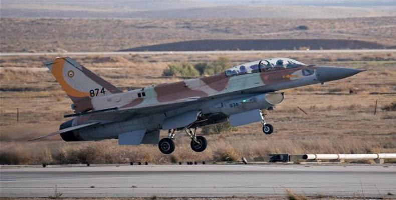 Israeli F-16 fighter jet takes off at Nevatim air force base near Beersheva in the southern part of the Israeli-occupied territories  (Photo: AFP)