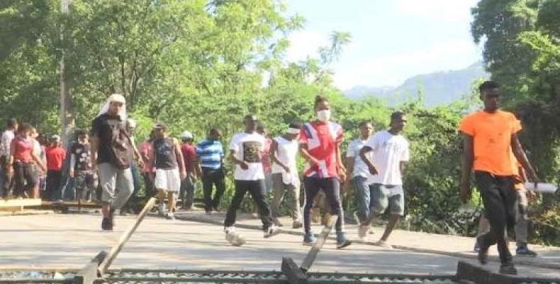 Manifestantes haitianos contra la corrupción