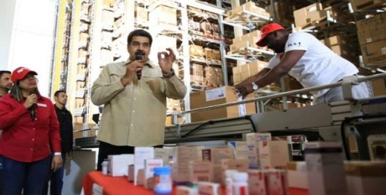 President Nicolas Maduro participates in  ceremony that took place in the Jipana Robotic Warehouse in the state of Miranda,