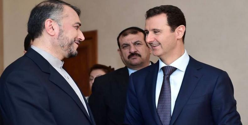 Presidente de Siria, Bashar Al Assad, dialogó con su homólogo, Hasán Rohaní