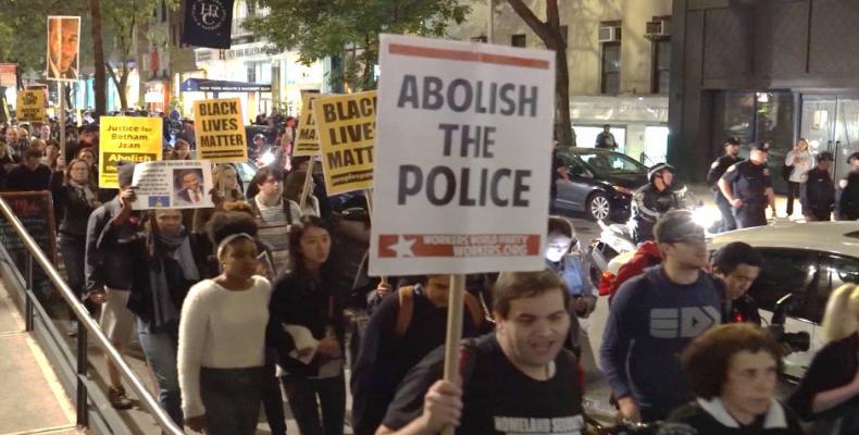 Demonstrators in New York City. Democracy Now Photo