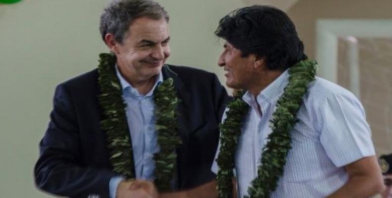 Rodríguez Zapatero y Evo Morales en La Paz