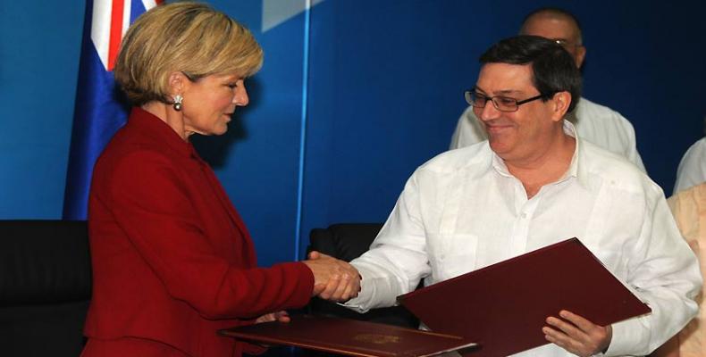 Ministra de Relaciones Exteriores de Australia Julie Bishop y Canciller cubano Bruno Rodriguez. (Foto/PL)