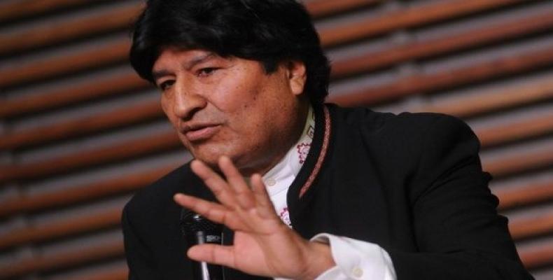 Former President Evo Morales in a press conference, Buenos Aires.  (Photo: Twitter / @PortalDiarioAR)