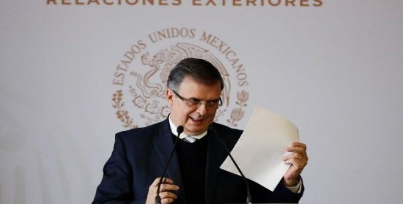 Mexico's Foreign Minister Marcelo Ebrard announces a joint development plan between Mexico and the United States for the northern triangle of Central America,