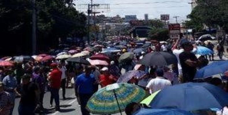 Les manifestations contre la privatisation de la santé et de l'éducation ont lieu depuis avril dernier. Image Telesur