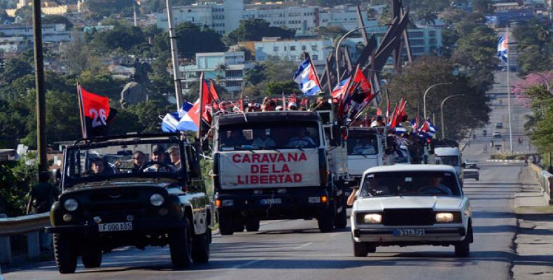 Cuban president recalls arrival of 1959 Freedom Caravan to Havana.  Photo: Prensa Latina