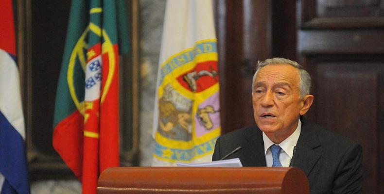 Marcelo Rebelo de Sousa en la Universidad de La Habana. Foto: PL