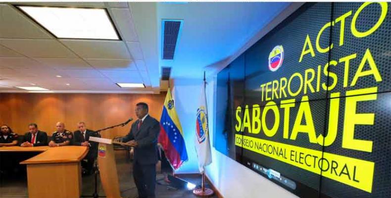 Interior Minister Néstor Reverol addresses a press conference in Caracas on Thursday.