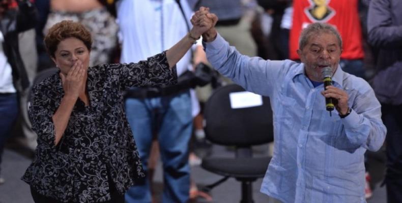 Brazilian President Dilma Rousseff and former President Luiz Inacio Lula da Silva