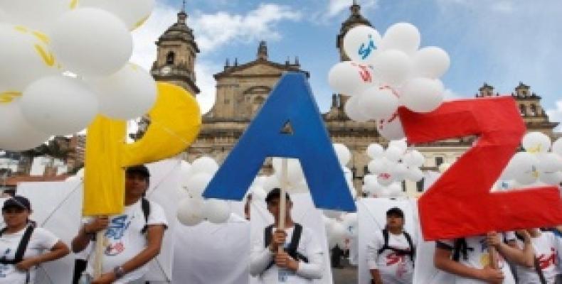Manifestación por la paz en Colombia