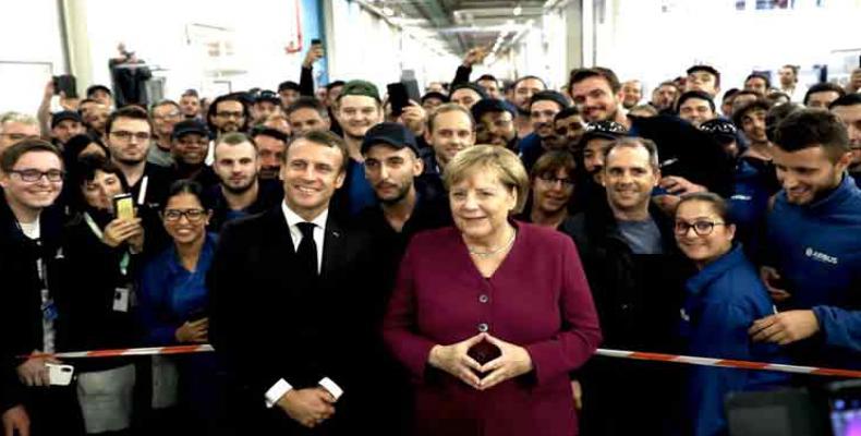 Los líderes de Francia y Alemania, Emmanuel Macron y Angela Merkel