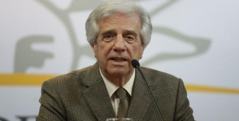 President Tabare Vazquez at a press conference in Montevideo, Uruguay, Oct. 29, 2018.  Photo: EFE file