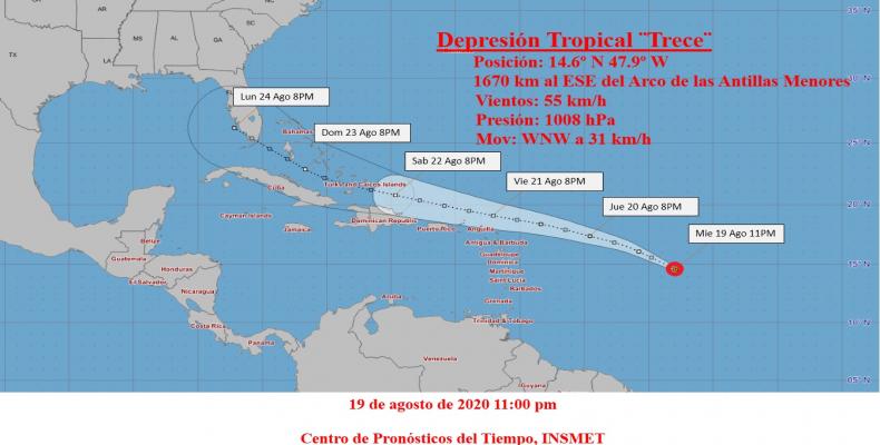 El próximo aviso de ciclón tropical sobre este organismo se emitirá a las seis de la tarde de mañana viernes. Foto: Insmet