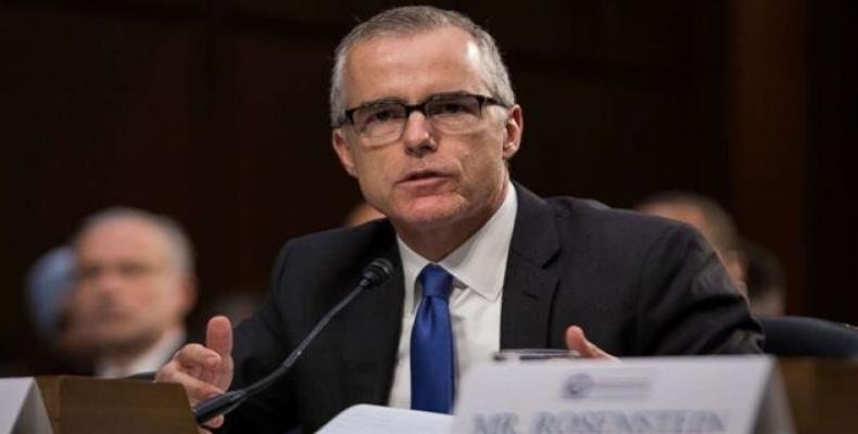 Acting FBI Director Andrew McCabe testifies before the Senate Intelligence Committee on May 11, 2017.  Photo: Getty Images
